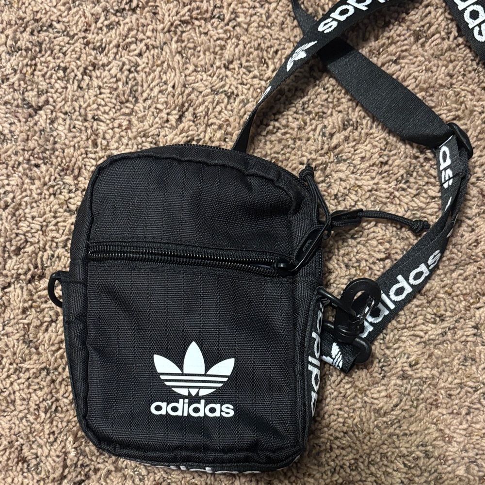 Adidas Black and White Crossbody Bag